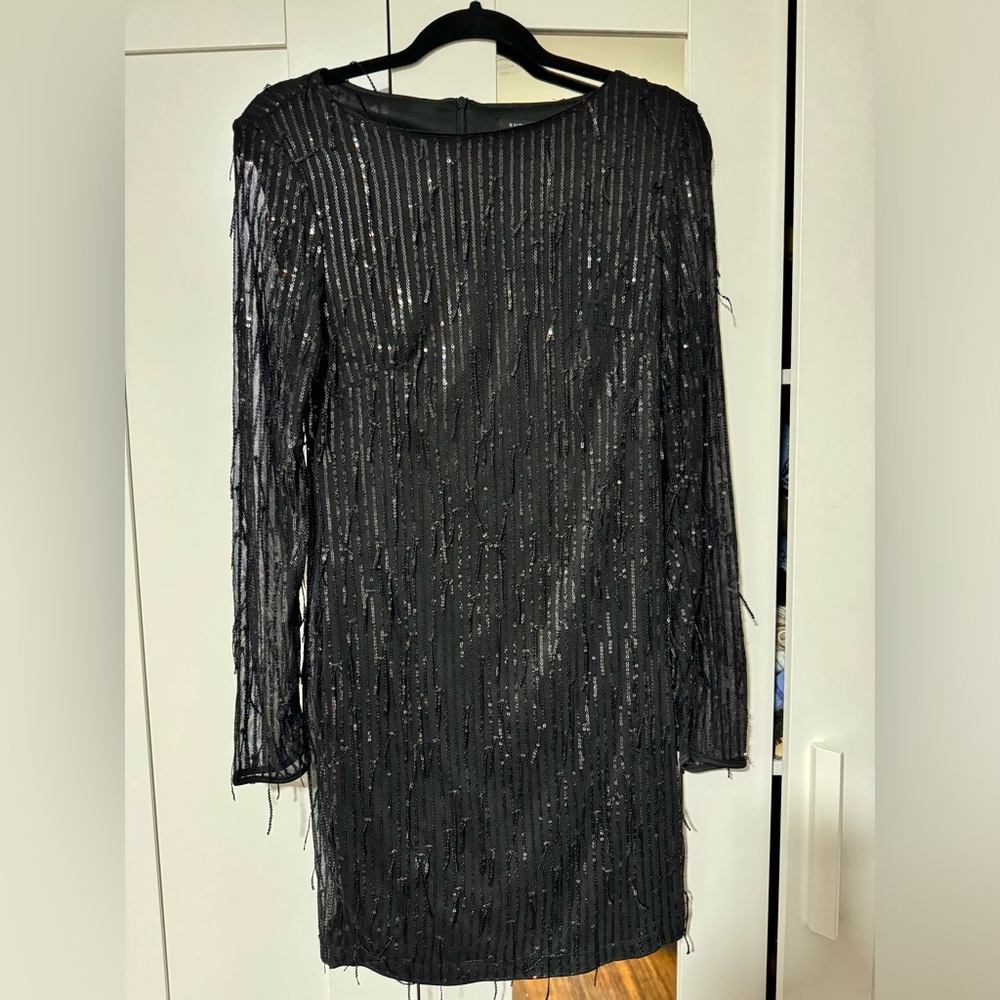 Black fringe dress.